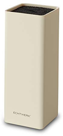 Echtwerk Universal Knife Block, Holder, Organiser - Practical Knife Stand, Space-Saving Storage with Bristle Insert, Flexible, Cream, 30 cm