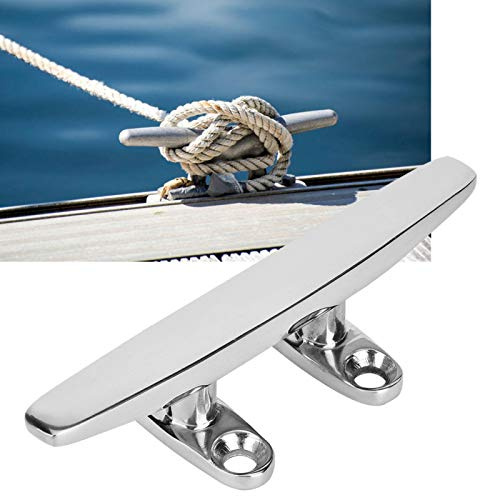 MOUMOUTEN Klampe für Boote, 125mm Bootsklampe Edelstahl Belegklampe Flache mit 2-Loch Bohrungen Festmacherklampe 5 Zoll Deck Seil Klampe für Yacht Dock, Anlegeklampen Kajak Boote