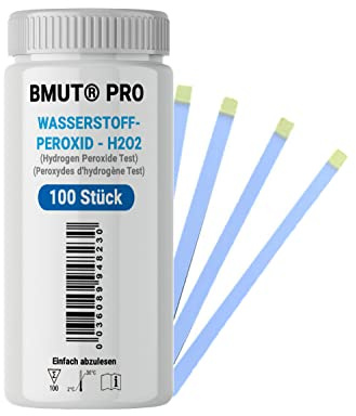 100 tiras de peróxido de hidrógeno 0-100 ppm para pruebas de agua H2O2 – Medición de la concentración