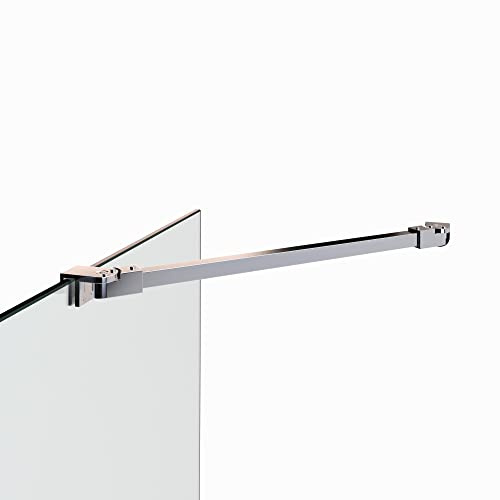 i-flair Eck-Haltestange für 6/8/10 mm Walk In Duschwände mit drehbarem 180° Gelenk - Stabilisator aus V2A Edelstahl Länge 48 cm für Glasduschen 24M