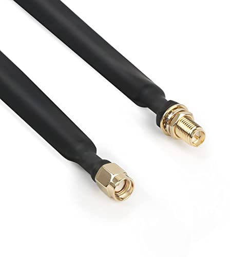 nelawya LoRa Flachkabel RP-SMA Stecker auf RP-SMA Buchse Fenster- und Türdurchführung Koaxialkabel Verlängerungsadapter für LoRa WiFi LoRaWan Antenne Bobcat Nebra RAK Helium Hotspot HNT Miner