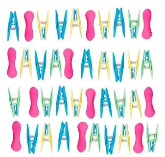 40 Soft Grip Clothes Pegs Pastel