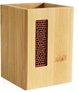 Syfunlv Stifteköcher Multifunktions Stiftebox aus Holz Becher Bleistift Organizer,Braun,Schwarzes Walnussholz, Handarbeit, für Schreibware, Make Up Pinsel, Schreibtische, Büros (Stile 2)