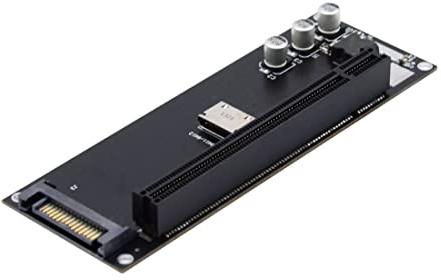chenyang CY PCIe auf SFF-8611 Adapter,Oculink SFF-8612 SFF-8611 auf PCIe PCI-Express 16x 4x Adapter mit SATA Power Port für Mainboard Grafikkarte