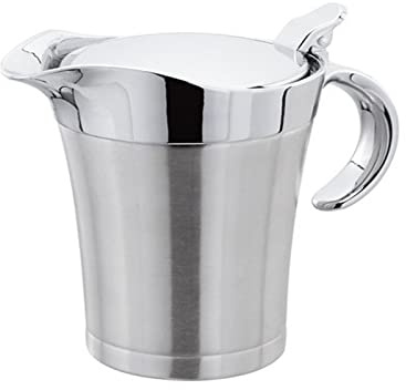 Edelstahl Thermo Sauciere, Soßenkanne mit Klappdeckel, Servierkanne Isoliert Sauce Kanne, Sauce Soße Topf, Doppelt isolierter Saucenkrug Soßenkanne für Abendessen Restaurants, Partys, Weihnachten (A)