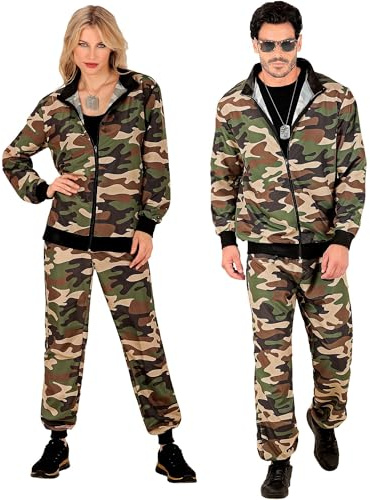 W WIDMANN MILANO Party Fashion - Survêtement fantaisie, motifs, États-Unis, tenue des années 80, survêtement de jogging pour le carnaval et les fêtes