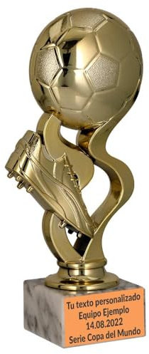 Larius Fußball Pokal Ehrenpreis Trophäe - ST4 (mit Wunschtext, Gold)