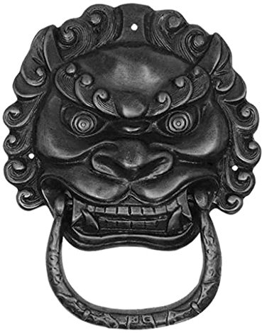 SANZHEN Messing Türklopfer Löwe Antike chinesische Türklopfer Vordertürklopfer Antik Messing