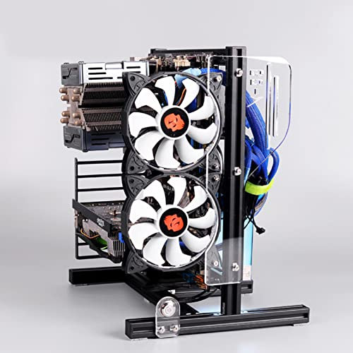 Caja de PC Al Aire Libre, Caja de Computadora de Marco Abierto Vertical ATX M-ATX/ITX Chasis Abierto Banco de Pruebas de PC Vertical Plataforma de Prueba de Overclocking