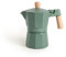 CREATE / THERA MOKA RETRO/Cafetera italiana verde sage 350 ml/Capacidad de 6 tazas, fabricada en aluminio, válvula de seguridad, apta para gas, cocina eléctrica o vitro