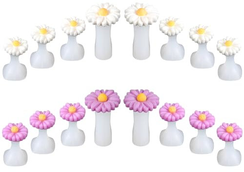 Qianyu 16 Stück Gänseblümchen-Zehenspreizer aus Silikon für Damen und Herren, zum Glätten überlappender Zehen, krumme Zehen, Finger, entspannendes Blumengel, Fuß-Zehen-Abstandshalter für Nagelstudio,