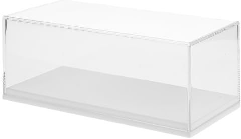 Abaodam Acryl Vitrine Für Modellautos 1:64, Transparente Displaybox Schaukasten Mit Weißer Basis, Einteilige Staubdichte Aufbewahrungsbox Für Kleine Spielzeugautos Und Sammlerstücke