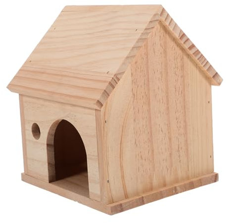 TOBBOMEY Holz Hamsterhaus Versteck Für Kleintiere Natürlicher Langlebiger Rückzugsort Aus Massivem Holz Für Hamster Und Meerschweinchen Für Sicheres Und Komfortables Zuhause