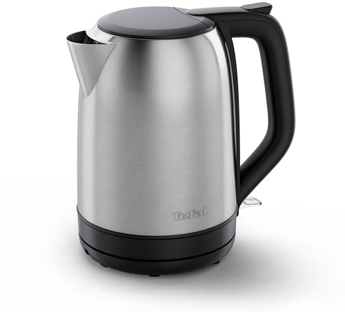 Tefal Subito Wasserkocher, 1,7 Liter Fassungsvermögen für bis zu 7 Tassen | Ein-Tassen-Indikator, einhändiges Öffnen, elegant, Anti-Kalk-Filter, 360° drehbarer Sockel, Edelstahl, KO5S0DE0
