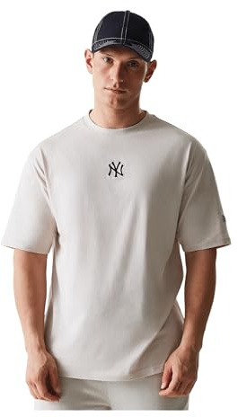 New Era MLB League Essential Oversized T-Shirt New York Yankees beige (DE/NL/SE/PL, Alphanumerisch, L, Regular, Regular, Beige)