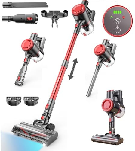 OLAYMEY Cordless Vacuum Cleaner 7 in 1, 45KPA Stick Vacuum Up to 50Mins Runtime, Upright Self-Standing Lightweight Handheld Vacuums with Detachable Battery for Hardwood Floor Carpet Car Pet Hair