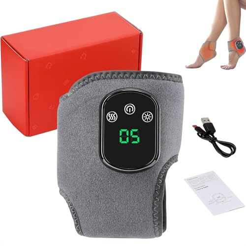 Neamova Fußmassagegerät, 3-in-1 Fuß-Erholungsgerät-Massagegerät, kabelfreie beheizte Fußgelenk-Wickel mit 3 Vibrationsmodi und 5 Temperaturstufen für Achillessehnenentzündung (1 Stück)