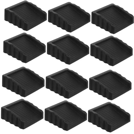 BESTYASH 12pezzi Cunei Fermaporta Per Pavimento Neri Fermaporta Antivento e Anticollisione Per Porte Sicurezza Senza Foratura Per e Casa Bloccaggio Per Riduzione Del Rumore
