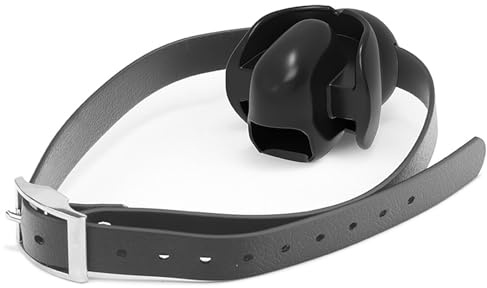 Bola de gag de boca abierta ajustable para sexo oral de silicona BDSM Fetish Gags de esclavitud y bocadillos Juguetes sexuales adultos con dispositivo de restricciones de esclavos (Black-M)