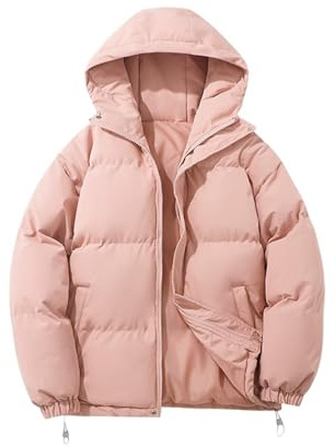 Chaqueta de mujer acolchada ligera acolchada cálida con capucha a prueba de viento plegable de invierno chaqueta casual manga larga elegante chaqueta cremallera tallas grandes abrigo entretiempo