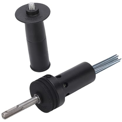 Cuifati Fixation de Détartreur à Aiguille pour Marteau électrique, Adaptateur de Détartreur à Aiguille à 2 Fosses et 2 Fentes pour le Burinage de L'élimination de la Rouille, Matériaux