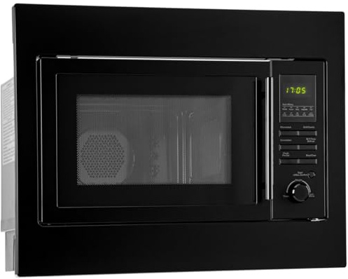 Bomann Micro-ondes encastrable 3 en 1 avec grill et chaleur tournante | 25 L | 10 programmes automatiques | Fonctions de décongélation | Grille et plateau tournant (Ø 26 cm) | MWG 2216 H EB noir mat