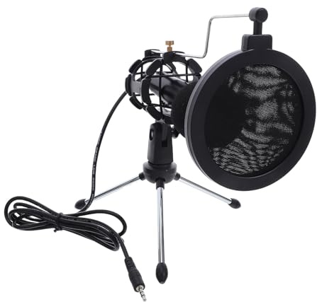 IWOWHERO Micrófono de Condensador Cardioide 35 MM para PC y Portátil Mini Micrófono Plug and Play para Podcast Streaming y Videojuegos Reducción de Ruido Integrada