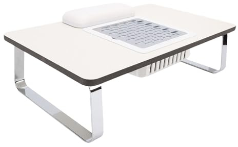 LUCKDANO Manikyrbord Professionellt Nageltekniker Skrivbord med Justerbar Dammuppsamlare och Memory Foam Handkudde för Manikyr och Pedikyr i Hemsalongen (EU-)