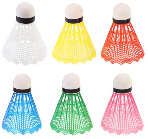 Totority 6 Palline da Badminton Colorate Stabili per Allenamento Esterno Leggere e Durevoli per Famiglia Colori Casuali Colore Casuale