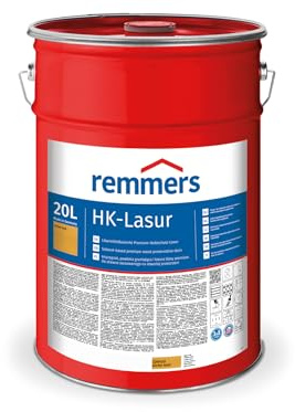 Remmers HK-Lasur 3in1 eiche hell, 20 Liter, Holzlasur aussen, 3facher Holzschutz mit Imprägnierung + Grundierung + Lasur, Feuchtigkeit- und UV-Schutz