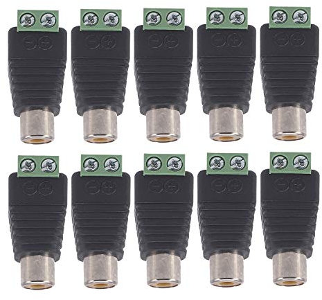 Bestga 10 PCS RCA Female Connector, Phono RCA Female Plug to AV Screw Terminal Audio Video Connector Adapter for CCTV Security Camera System