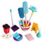 deAO Set de Nettoyage avec Tous Les Produits ménagers nécessaires pour Faire Briller la Maison – Un Balai, Un Seau, du Savon, Une Poubelle, Une Pelle à balayette et Bien Plus Encore