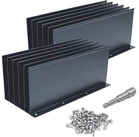 Powrocket 12 Stück Aluminium-Spritzschutz, hält Wasser davon ab, die Dachrinne zu überschießen, für Tal, Ecke oder gerade, 25,4 cm pro Stück, Grau