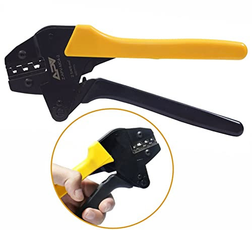 Crimpzange Aderendhülsenzange 2,5-6mm² für Kabelschuhe Gelb