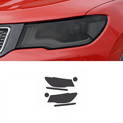 OZEQO Pellicola oscurante per protezione fari auto Fumo Nero Adesivo protettivo trasparente trasparente, adatto per Jeep Compass 2017 2018 2019 2020