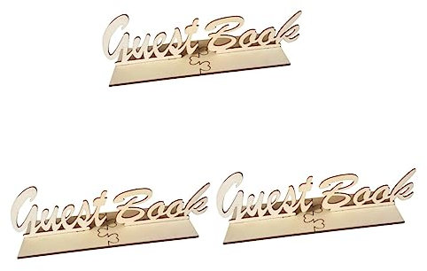 Beavorty 3St Hochzeit Gästebuch Zeichen Gästebuch zur Hochzeit Embleme stehen gästebuch zeichen Gästebuchständer Schild Weihnachten schmücken Bilderrahmen Tisch das Schild Hölzern