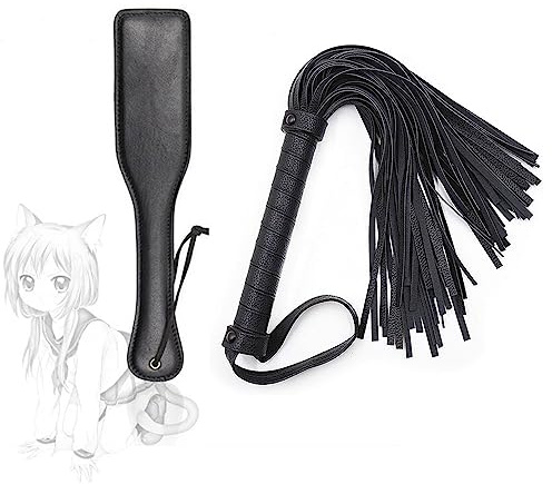 HUNTVE Fouet Cuir Cravache Équitation Cravache Anglaise avec Poignée et Corde（2pcs）