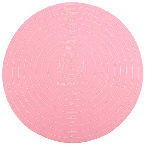 Cake Turntable Non-Slip Mat Pastry Mat 16×16×2 Heat Resistant Silicone Baking Mat with Measurements Non Stick Pastry Mat for Rolling Dough