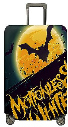 Suitcase Cover 18-32 Inch Luggage Covers Protectors, Mateju Halloween Trolley Case Protective Cover Washable Anti-Scratch Elastic Travel Suitcase Protector (L,Yellow)