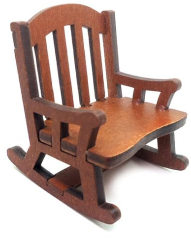 zalati Rocking Chair Hanging Ornaments 1/12 Miniature Handmade Wood Craft Furniture Accessory for Home Dollhouse Christmas Tree Decor