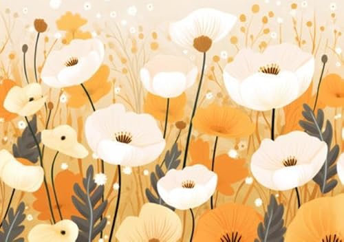adrium Acryl-Bild 110 x 80 cm: Nahtloses Muster mit Mohnblumen und Gras. Vektorillustration. (214746116)