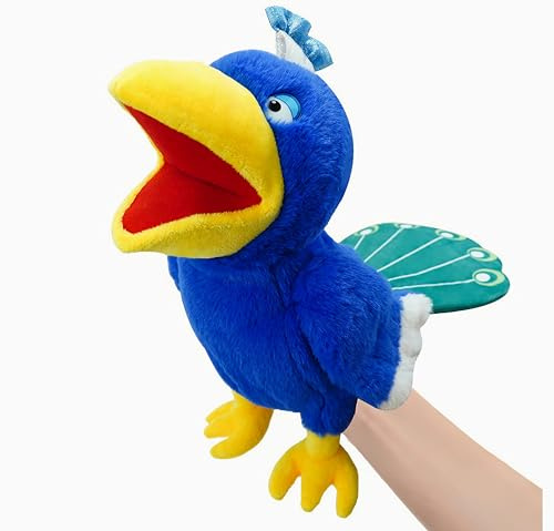 LOMTRATS Marionetas de Mano de pájaros para niños,Incluye Loros, Pavos Reales, etc. con Bocas Abiertas móviles, Contar Cuentos,Regalos de cumpleaños