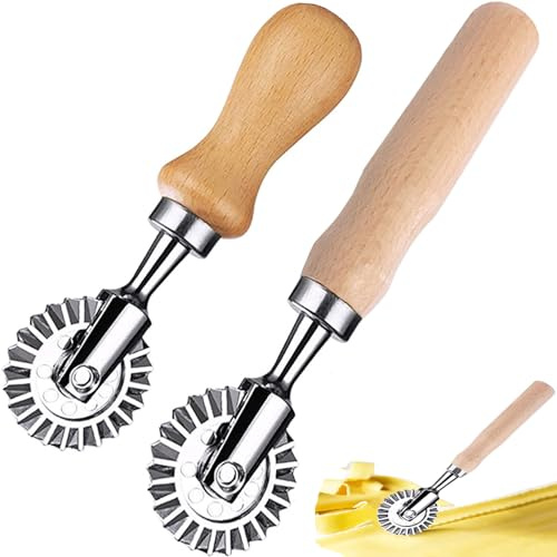 MTOMDY 2 PCS Pastry Wheel Cutter - ravioli cutter - pasta cutter wheel with ，Roller Wheel Round Mold for Home and Kitchen Use