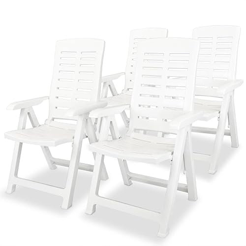 Générique Lot de 6 transats de Jardin, Plastique, Vert, 60 x 61 x 108 cm, pour Jardin, terrasse, Balcon, terrasse