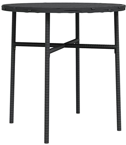 HETFTJN Camping Beistelltisch Beistelltische Fürs Wohnzimmer Kleiner Tisch Outdoor Bistrotisch Outdoor - Beistelltisch Schwarz 45 cm Poly Rattan für Terrasse Aufenthaltsraum Balkon Innenhof