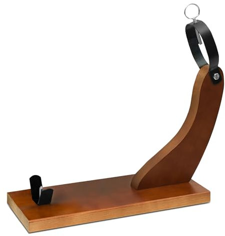 TIENDA EURASIA – Jamonero Huelva | Medidas 40x16.8x38 cm | Madera de Pino y Herrajes de Hierro Negro | Pinchos de Acero | Jamonero Profesional | con 4 Patas Antideslizantes Adhesivas