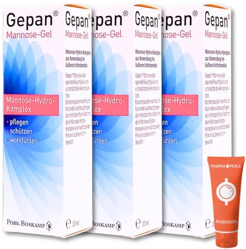 Gepan Mannose-Gel 3x 30 ml I Unterstützt die Haut im äußeren Intimbereich I Stärkung und Pflege der Schleimhaut I Keimprävention I Intimpflege I Feuchtigkeit I Spar-Set plus Pharma Perle give-away