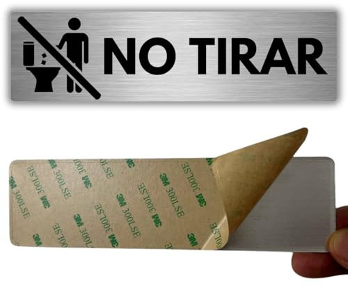 LEIASA | Señal No Tirar - 5x18 cm - Grosor 0.8 mm - Aluminio - Rótulo Prohibido Desechar - Signo No Arrojar - Cartel 3M - Aviso No tirar