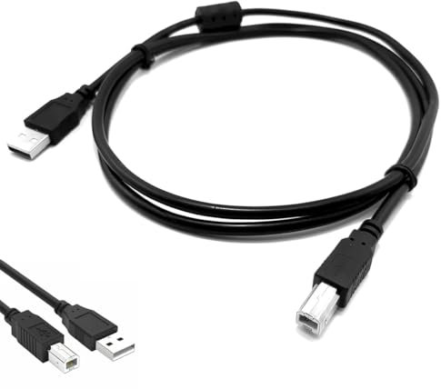 2M USB A to B Printer Cable, MIDI Cable, for DJ Controllers, Keyboards, Synthesizers, Compatible with Pioneer, Native Instruments, Denon, Akai, HP, Epson, Brother, Samsung, Canon (Black)