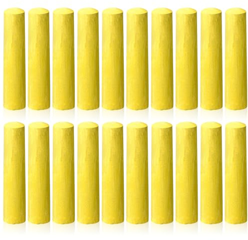 ywmigl 20 Pcs Sidewalk Chalks for Kids Non Toxic Jumbo Chalk for Party Gift Outdoor Art Classroom Play Painting (Yellow)